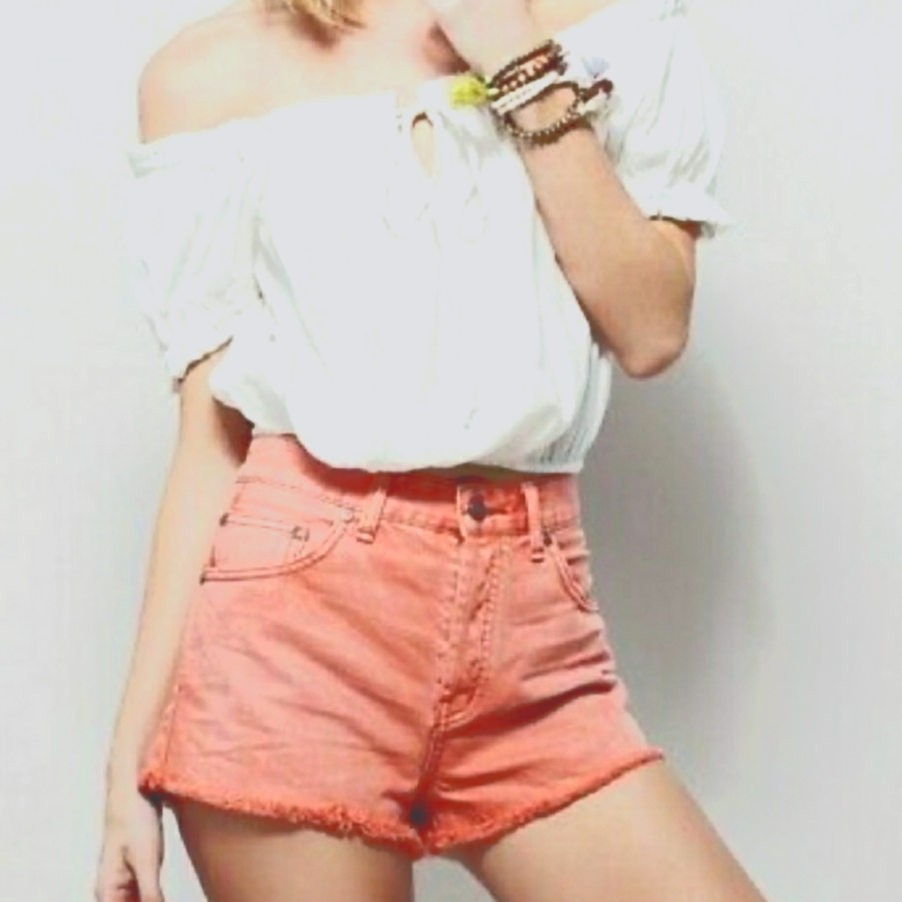 Free People Coral Jean Cut Off Denim Shorts 26